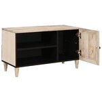 vidaXL Meuble TV Blanc 80 x 33 x 46 cm bois de manguier massif