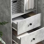 vidaXL Haut Armoire Gris béton 45 5 x 34 x 127 cm Bois d'ingénierie