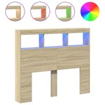 vidaXL Armoire tête de lit avec LED chêne sonoma 120x17x102 cm