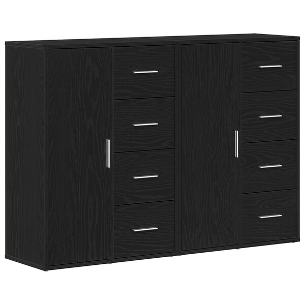 vidaXL Buffets 2 Pièces Chêne Noir 60x31x84 cm Bois d'Ingénierie