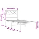 vidaXL Cadre de lit métal sans matelas et tête de lit blanc 100x190 cm