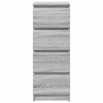 vidaXL Buffet sonoma gris 37 5x35x99 cm bois d'ingénierie