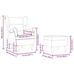 vidaXL Fauteuil avec repose-pied Rouge bordeaux Tissu