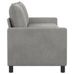 vidaXL Canapé Gris clair 196 x 81 x 87 5 cm Velours