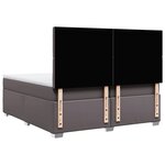 vidaXL Sommier à lattes de lit avec matelas Gris 200x200 cm Similicuir