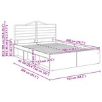 vidaXL Cadre de lit Chêne fumé 160 x 200 cm Pin massif