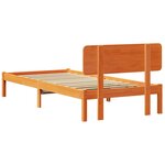 vidaXL Cadre de lit avec tête de lit Brun cire 100 x 200 cm Pin massif