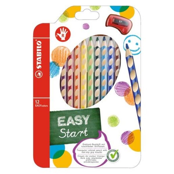 Etui de 12 Crayons de couleur EASYcolors Start ergonomique pour Droitier STABILO