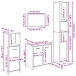 vidaXL Set de Meubles de Salle de Bain avec étagère 4 Pièces Chêne noir