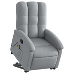 vidaXL Fauteuil de massage inclinable Gris clair Tissu