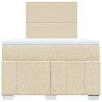 vidaXL Sommier à lattes de lit avec matelas Crème 120x200 cm Tissu