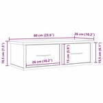 vidaXL Meuble mural Chêne noir 60 x 26 x 18.5 cm Bois d'ingénierie