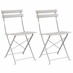 vidaXL Chaise de jardin pliante 2 Pièces Beige 42 x 46 x 82cm Acier