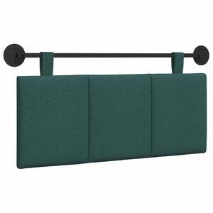 vidaXL Tête de lit suspendue Vert foncé Tissu