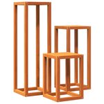 vidaXL Supports pour plantes 3 Pièces marron cire bois de pin massif