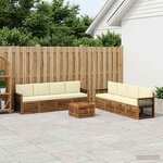 vidaXL Ensemble de canapés d'extérieur 9 pc Naturel et Crème