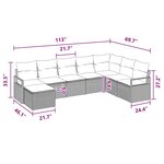 vidaXL Ensemble de canapé de jardin avec coussin 8 Pièces Marron et rouge
