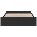 vidaXL Cadre de lit avec tiroirs sans matelas noir 150x200 cm