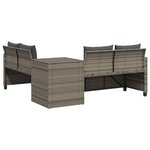 vidaXL Canapé de jardin avec table et coussins en forme de L gris
