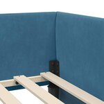 vidaXL Cadre de lit d'angle avec tête de lit Bleu 90 cm x 200 cm