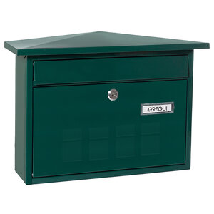 Boîte aux Lettres en Acier  Deco E5703  Fond Étroit  Anti-pluie  Vert
