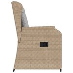 vidaXL Chaises inclinables de jardin lot de 2 et coussins beige rotin