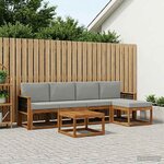 vidaXL Ensemble de canapés d'extérieur 6 Pièces Naturel et gris clair