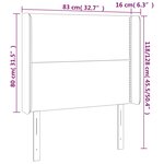 vidaXL Tête de lit à LED Noir 83x16x118/128 cm Velours