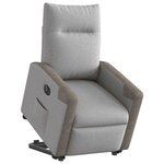 vidaXL Fauteuil inclinable électrique gris nuage tissu