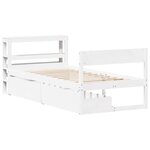 vidaXL Cadre de lit sans matelas blanc 90x190 cm bois de pin massif