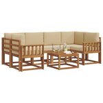 vidaXL Ensemble de canapés d'extérieur 7 Pièces Naturel et Beige
