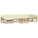 vidaXL Ensemble de canapés d'extérieur 8 pc Blanc et crème
