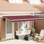 vidaXL Auvent Rétractable Bordeaux 350 x 200 cm Polyester et Aluminium