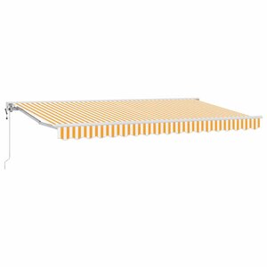 vidaXL Auvent Rétractable Jaune et blanc 350x200 cm tissu