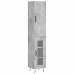 vidaXL Buffet haut Gris béton 34 5x34x180 cm Bois d'ingénierie