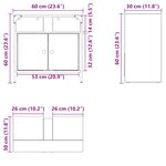 vidaXL Armoire lavabo de salle de bain chêne noir 60x30x60 cm