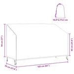 vidaXL Housse de banc de jardin Noir 165 x 70 x 65 / 94 cm Tissu 600D