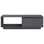 vidaXL Table basse gris 110x50x33 5 cm bois de pin massif