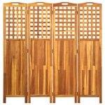vidaXL Cloison de séparation 4 panneaux 161x2x170 cm Bois d'acacia