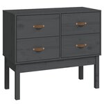 vidaXL Armoire console Gris 90x40x78 cm Bois de pin solide