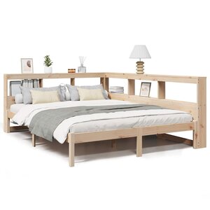 vidaXL Lit bibliothèque sans matelas 140x200 cm bois massif de pin
