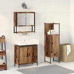 vidaXL Ensemble de mobilier de salle de bain avec porte 3 Pièces Marron