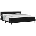 vidaXL Lit à ressorts avec tête de lit Noir 200 x 200 cm tissu