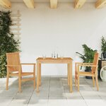 vidaXL Chaises de jardin empilables lot de 2 56 5x57 5x91 cm bois teck