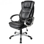 Fauteuil de bureau chaise siège classique ergonomique confortable réglage en hauteur noir 08_0000350