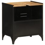 vidaXL Armoire de lavabo de salle de bain fer et bois de manguier