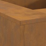Brasero carré 80x80x40 cm en acier weathering