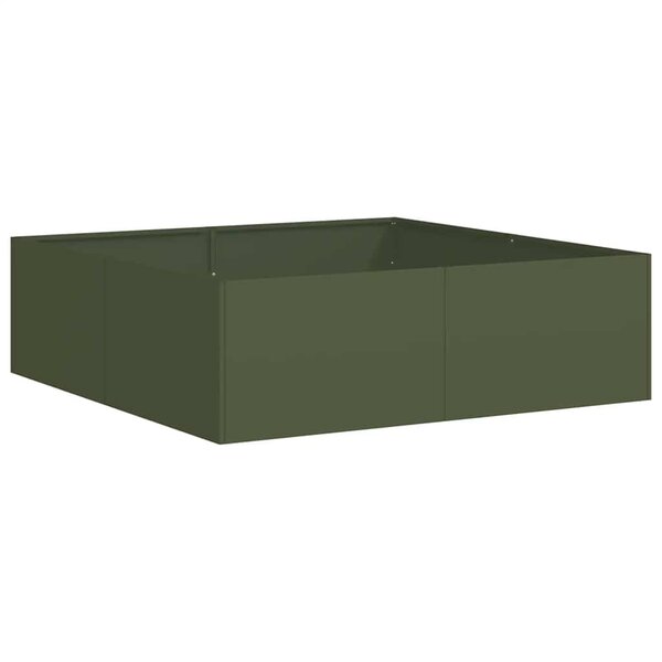 vidaXL Jardinière vert olive 100x100x30 cm acier