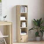 vidaXL Bibliothèque chêne fumé 31x24x127 cm bois d'ingénierie