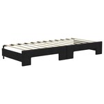 vidaXL Lit de jour avec gigogne et tiroirs noir 80x200 cm tissu